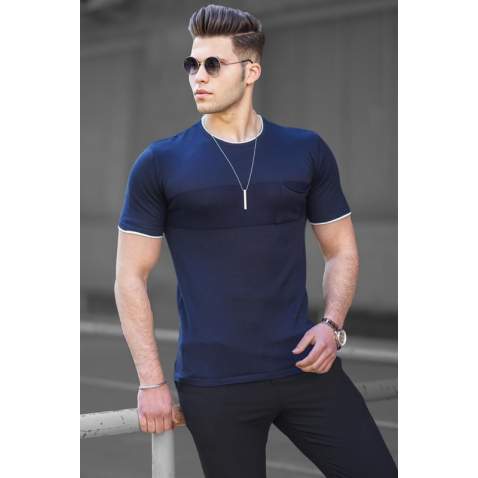 Madmext Navy Blue T-shirt for Men 5089 - Lacivert