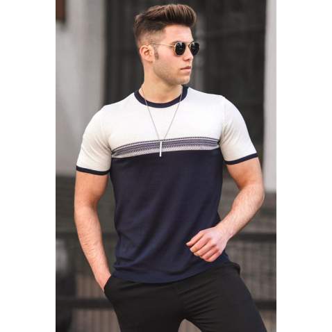 Madmext Men White Knitwear T-shirt 5094 - Beyaz