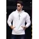 Madmext Basic White Men Hooded Sweatshirt 4767 - Beyaz