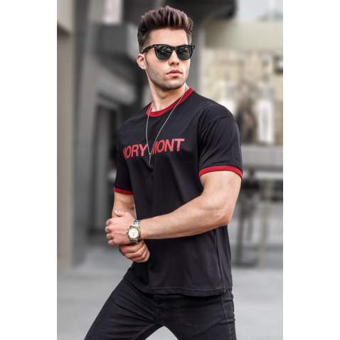 Men Printed Black Regular Fit T-Shirt 5884 - Siyah