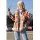 Mad Girls Orange Oversize Women Lumberjack Shirt MG042 - Turuncu