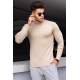 Madmext Beige Mock Turtleneck Men Jumper 9419 - Bej