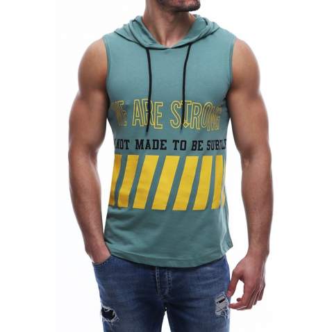 Madmext Men Mint Green Tank Top Hoodie 2858 - Mint yeşili