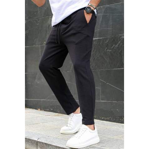 Black Basic Jogger Trousers 5465 - Siyah