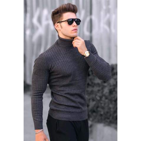 Madmext Anthracite Turtleneck Jumper 4662 - Antrasit