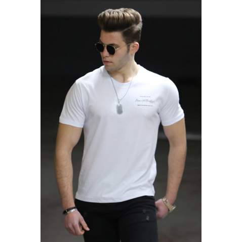 Madmext White T-shirt for Men 4521 - Beyaz