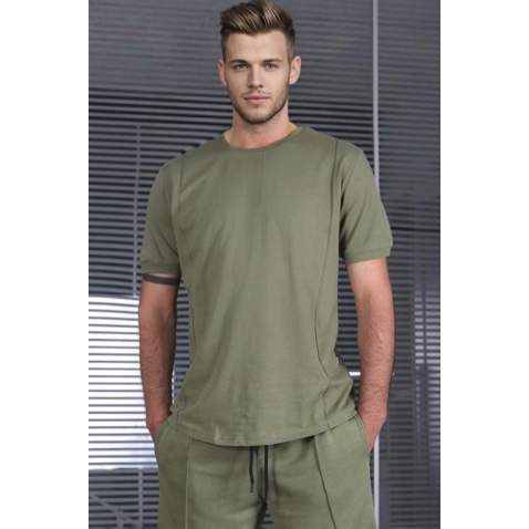 Madmext Men Khaki T-shirt 5194 - Haki