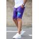 Madmext Purple Nasa Printed Capri for Men 4248 - Mor