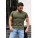 Madmext Men Basic Khaki T-Shirt 4077 - Haki