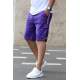 Madmext Purple Striped Fitness Capri for Men 2907 - Mor