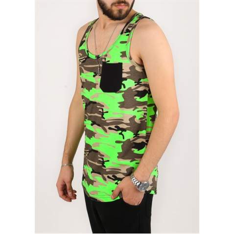 Madmext Men Camouflage Green Vest 2272 - Yeşil