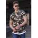 Madmext Men Camouflage Beige T-shirt 4480 - Bej