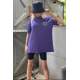 Purple Printed Oversize T-Shirt MG1513 - Mor