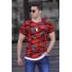 Madmext Men Camouflage Maroon T-shirt 4480 - Bordo