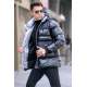 Black Hoodie Puffer Jacket 5744 - Siyah