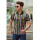 Madmext Khaki Printed Polo Shirt for Men 2884 - Haki