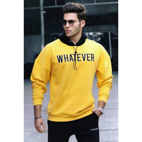 Madmext Yellow Hoodie Sweatshirt 4774 - Sarı