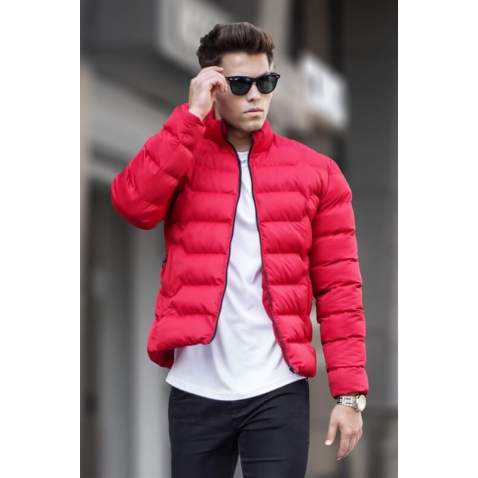 Red Puffer Jacket 5707 - Kırmızı