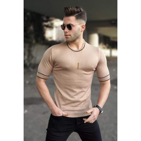 Madmext Men Knitwear Camel T-shirt 5080 - Camel