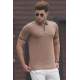 Madmext Men Camel Knitted Polo T-shirt 5117 - Camel