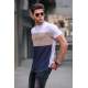 Madmext Men Color Blocked White T-shirt 5826 - Beyaz