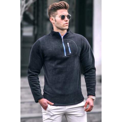 Madmext Men Black Polar Sweatshirt 4993 - Siyah