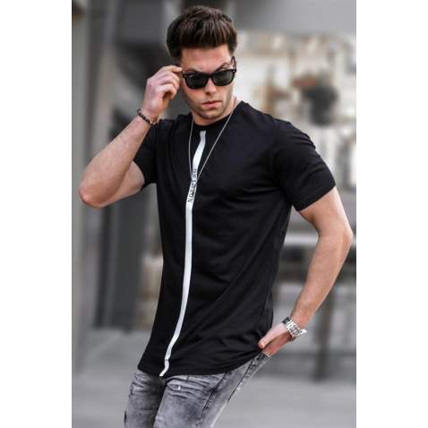 Madmext Men Printed Black T-shirt 5378 - Siyah