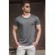 Madmext Men Front Pocket Anthracite T-shirt 4493 - Antrasit