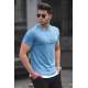 Madmext Blue Printed T-shirt for Men 4980 - Mavi