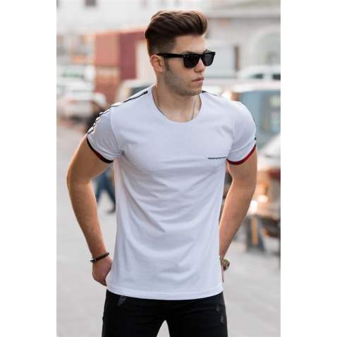 Madmext White Basic T-shirt for Men 4498 - Beyaz