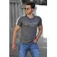 Madmext Grey Printed T-shirt for Men 4530 - Antrasit