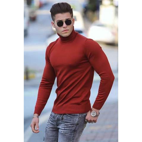 Madmext Red Turtleneck Jumper 4418 - Kiremit