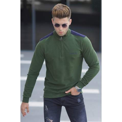 Madmext Men Khaki Sweatshirt 5155 - Haki