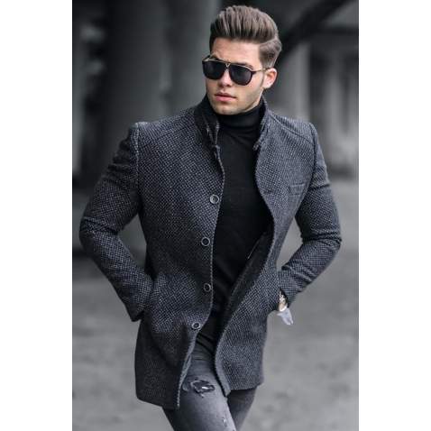 Madmext Men Black Coat 9465 - Siyah