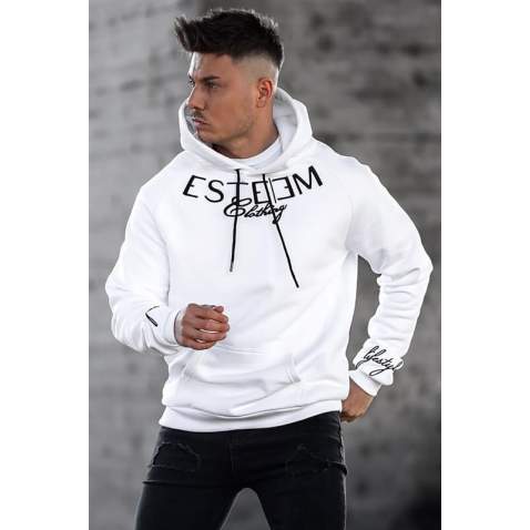 Madmext White Printed Hoodie 4402 - Beyaz