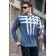 Indigo Printed Sweatshirt 6031 - İndigo