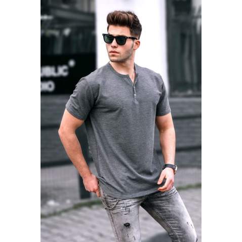 Men Anthracite Basic T-Shirt - Antrasit