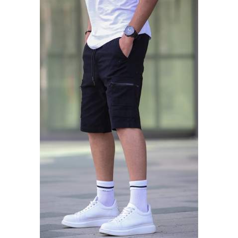 Men Black Capri Shorts 5738 - Siyah