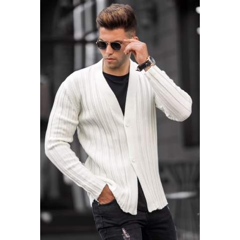 Madmext Men Ecru Cardigan 5192 - Ekru