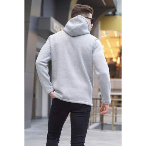 Gray Basic Hoodie Sweatshirt 6005 - Gri