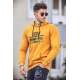 Madmext Yellow Printed Hoodie 4376 - Sarı