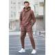 Brown Hoodie Basic Tracksuit 5903 - Kahverengi