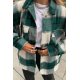 Mad Girls Oversize Green Lumberjack Shirt MG042 - Yeşil