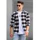 Madmext Men Plaid White Shirt 4664 - Beyaz