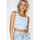 Mad Girls Blue Crop Top MG1072 - Mavi