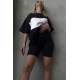 Women Black Oversize Tracksuit MG1536 - Siyah