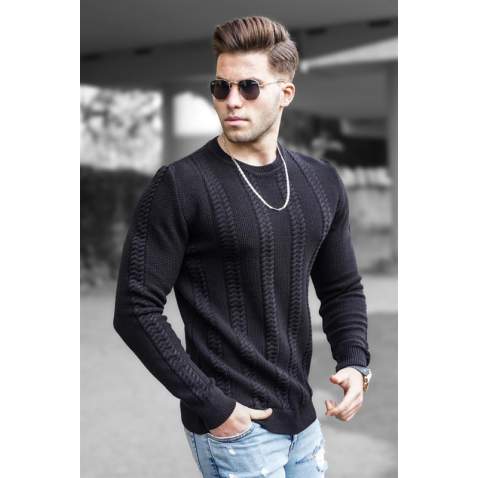 Madmext Black Sweater For Men 5178 - Siyah