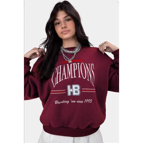 Mad Girls Maroon Sweatshirt MG930 - Bordo