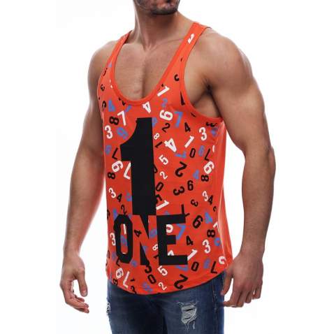 Madmext Orange Printed T-shirt for Men 2626 - Turuncu