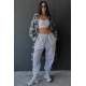 Mad Girls Oversize Elastic Cuffed Marl Gray Sweatpants MG324 - Gri